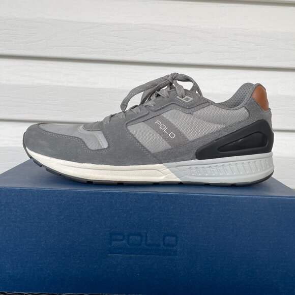 Men\'s Ralph Lauren Train 100 Suede-Mesh Sneakers Size 12 Medium main image 7